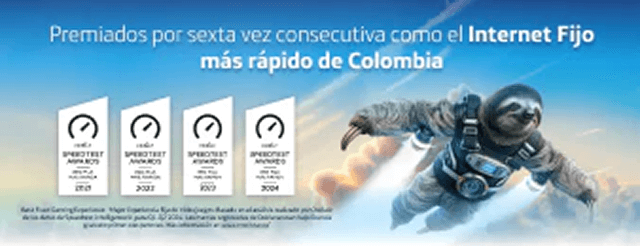 Premiados por sexta vez consecutiva como el Internet Fijo más rápido de Colombia